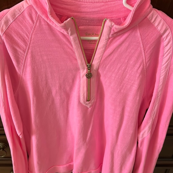 Lilly Pulitzer Luxletic Ashlee pink long sleeve quarter zip pullover - Picture 3 of 9